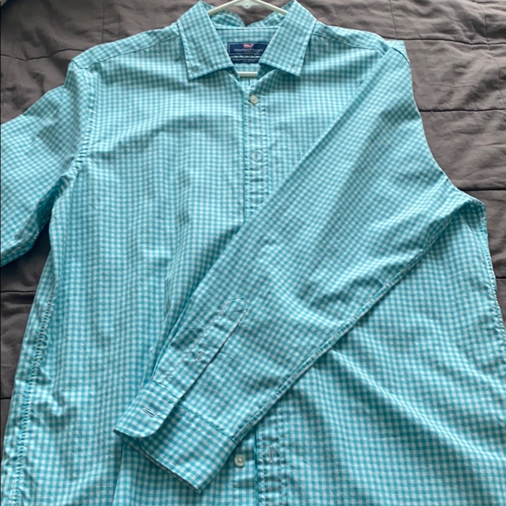 Vineyard Vines Mint Checkered Shirt